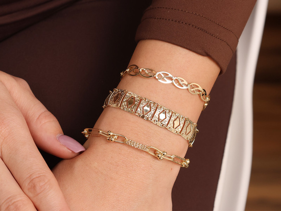 Bransoletka złota z dużych ogniw oryginalna