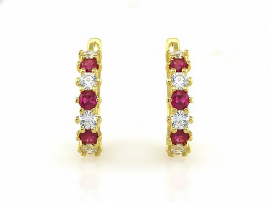 Dziewczęce kolczyki złote z cyrkoniami