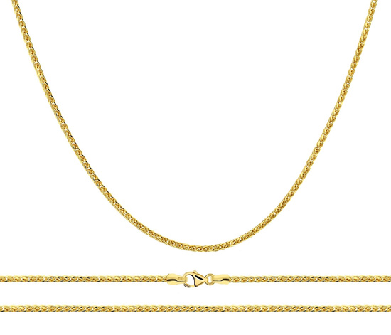 Złoty łańcuszek 585 lisi ogon diamentowany