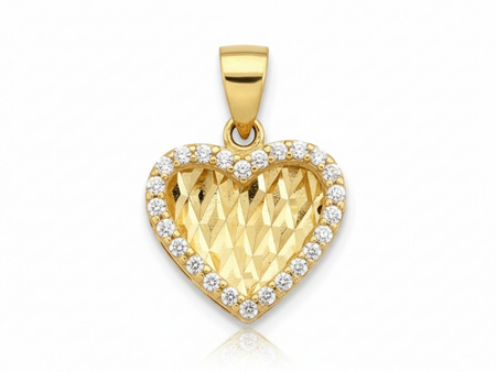 Zawieszka złota serce z cyrkoniami