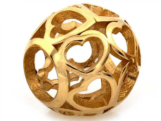 Ażurowa złota kulka charms do bransoletki beads