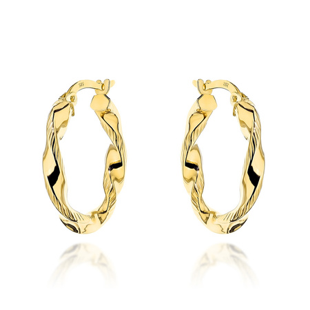 Złote kolczyki 585 skręcone koła