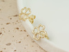 Kolczyki złote koniczynki na sztyfcie