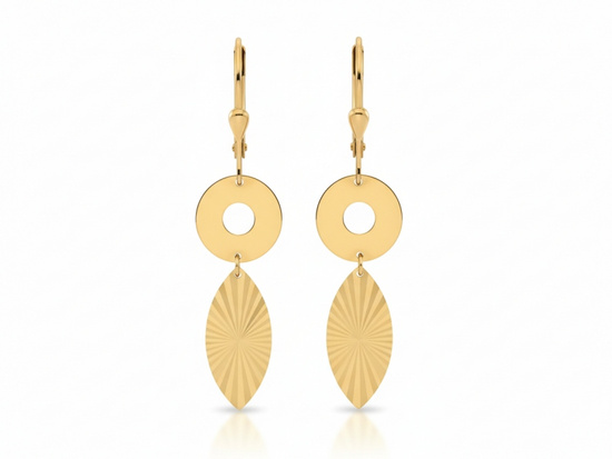 Kolczyki złote wiszące angielskie zapięcie