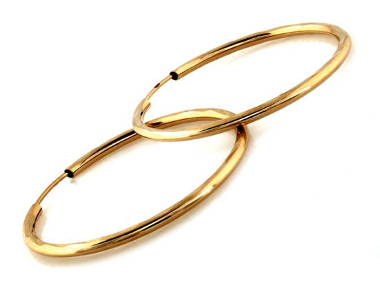 Kolczyki złote koła szarnir 30mm