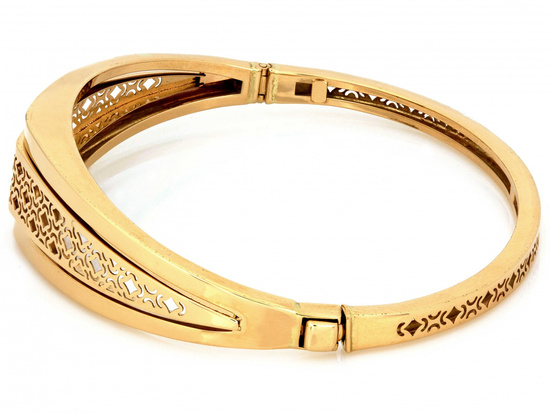 Bransoletka złota sztywna ekskluzywna z ażurem