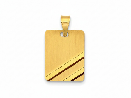 Zawieszka złota prostokątna blaszka pod grawer
