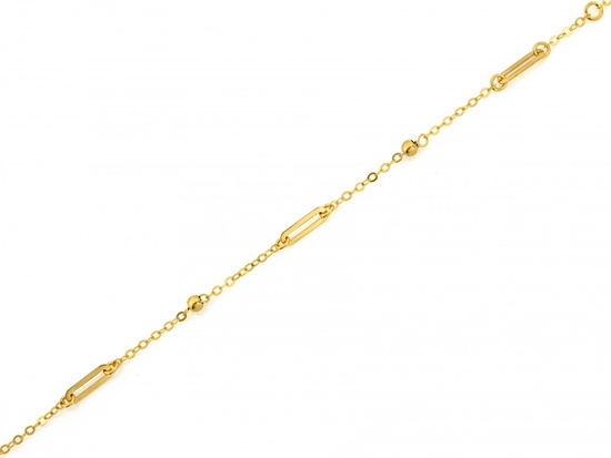 Bransoletka złota łańcuszkowa modna z dużymi ogniwami i kulkami