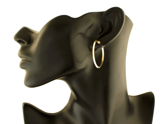 Kolczyki złote koła 35mm frezowane