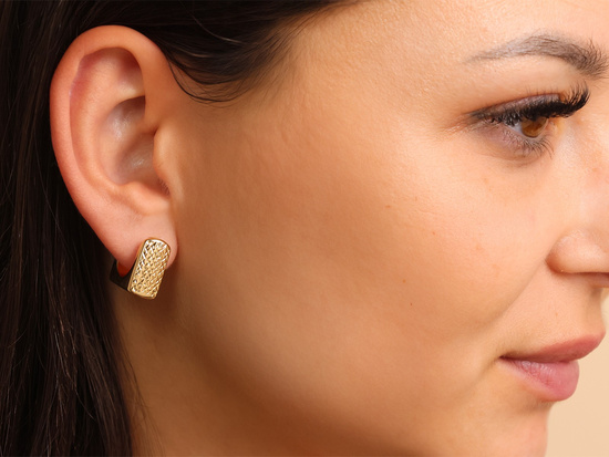 Kolczyki złote nowoczesna forma geometryczne dmuchane angielskie