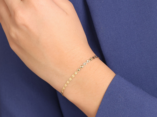 Bransoletka złota owalne błyszczące ogniwa