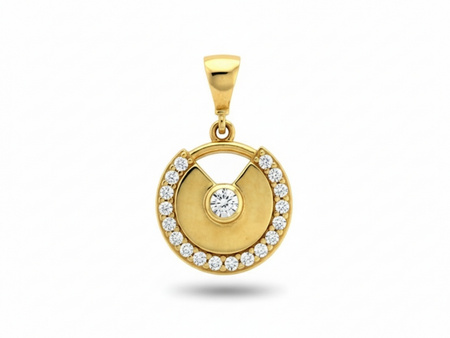 Wisiorek na łańcuszek okrągły z cyrkoniami niewielki