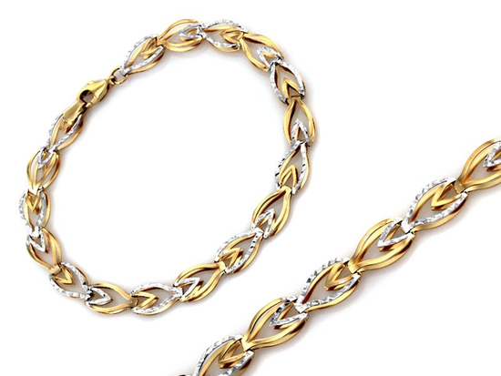 Bransoletka złota z przestrzennych elementów