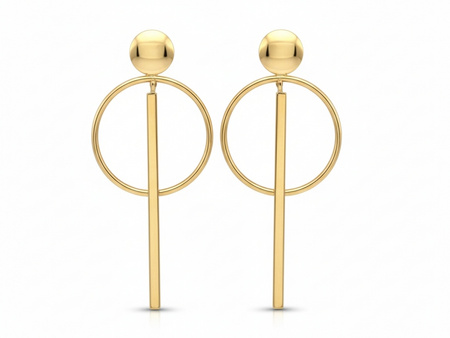 Kolczyki złote wiszące na czasie modne