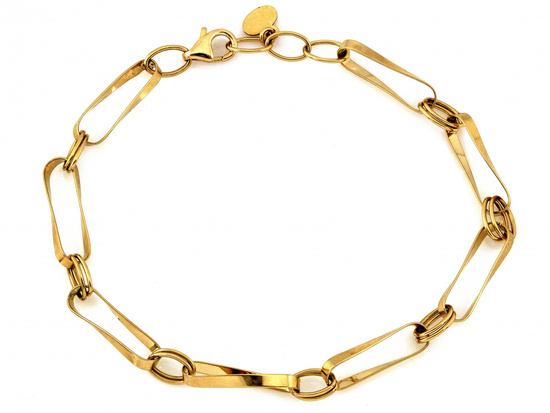 Modna złota bransoletka z dużych ogniw