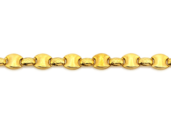 Bransoletka złota błyszcząca elementowa