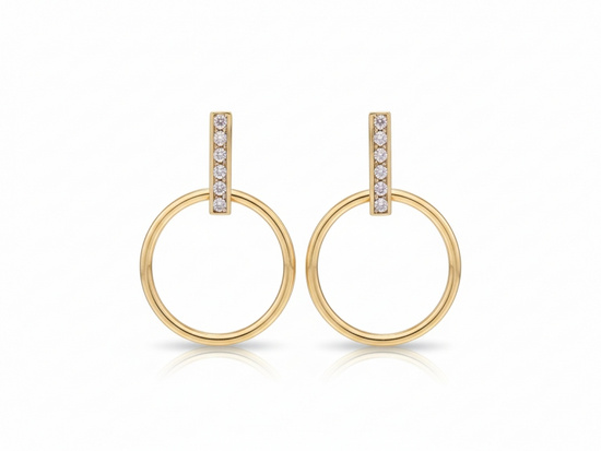 Kolczyki złote małe kółka na sztyfcie modne