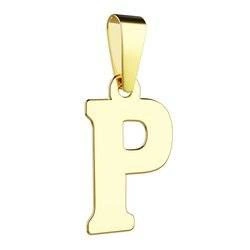 Złota literka P - mała zawieszka 333