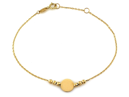 Subtelna złota bransoletka celebrytka gładkie kółko