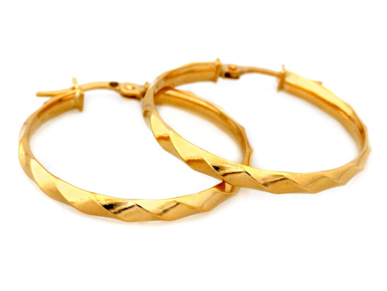 Kolczyki złote koła kółka zdobione 29mm