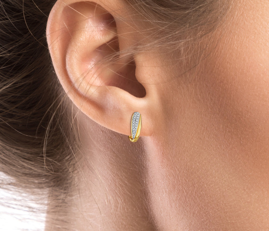 Złote kolczyki 333 z cyrkoniami