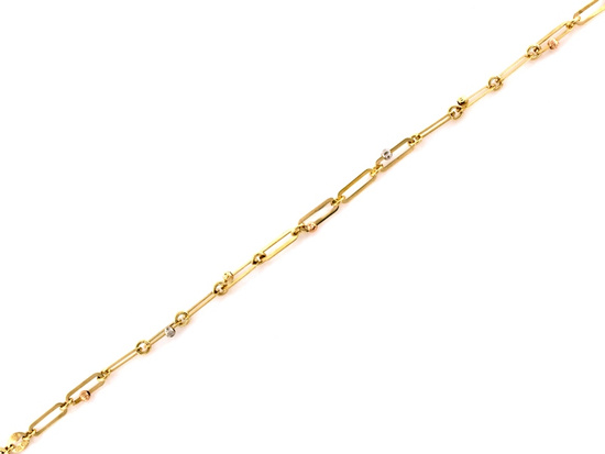 Bransoletka z delikatnych owalnych ogniw trzy kolory złota