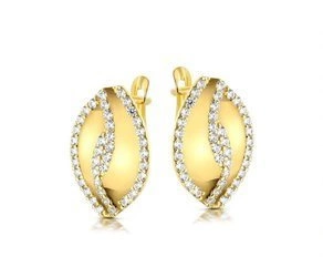 Złote kolczyki 333 z cyrkoniami 