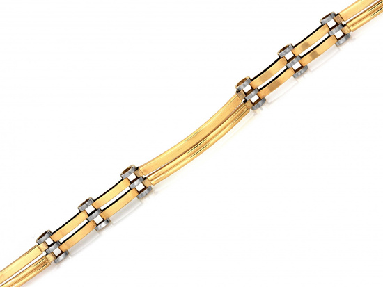 Bransoletka złota dla mężczyzny ze sztywnych elementów