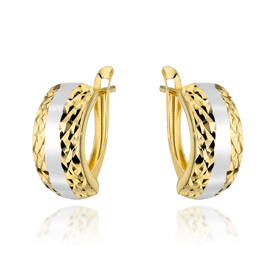 Złote kolczyki 585 diamentowane - klasyczne