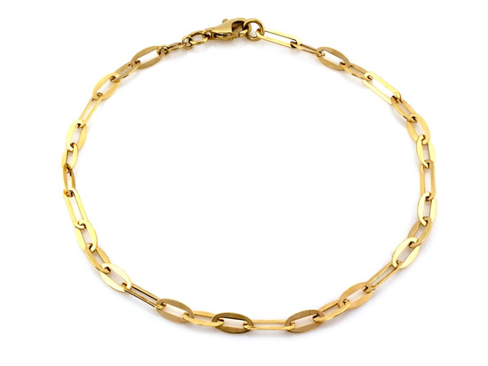 Złota bransoletka z dużych owalnych ogniw
