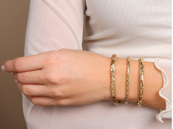 Bransoletka złota gruba elementowa