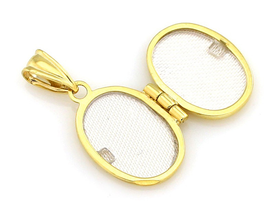 Złota zawieszka puzderko na fotografię