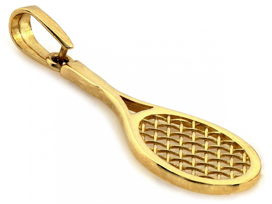 Złota zawieszka paletka rakieta tenisowa