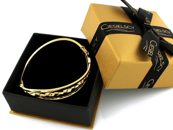 Bransoletka złota sztywna szeroka