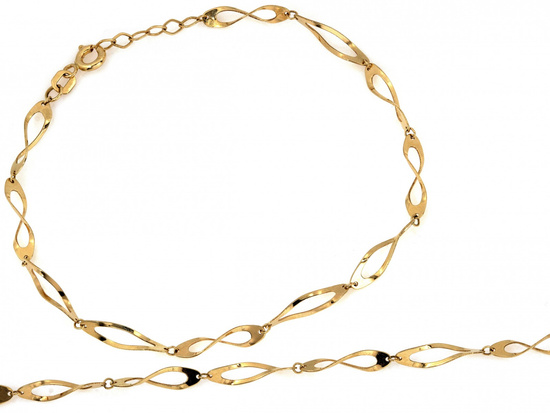 Bransoletka złota duże skręcone ogniwa