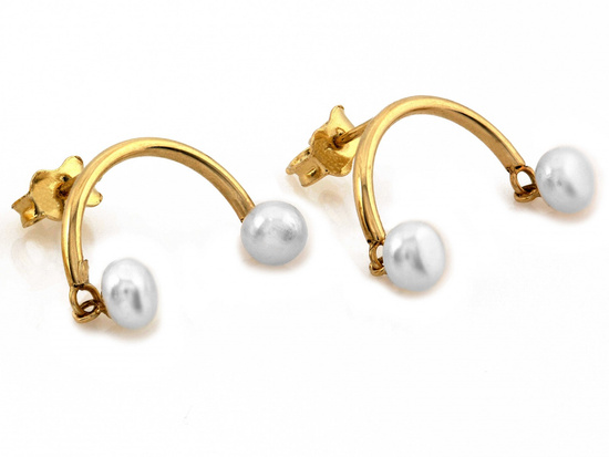 Kolczyki złote na sztyfcie oryginalne z perłami