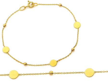 Bransoletka złota z kulkami z kółeczkami