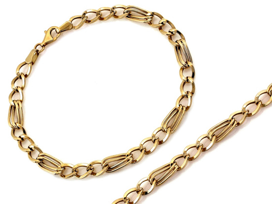 Bransoletka złota z lekkich owalnych ogniw