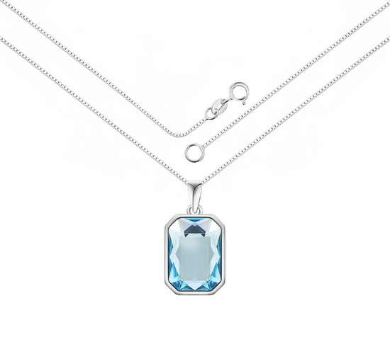 Naszyjnik srebrny 925 Swarovski - prostokąt