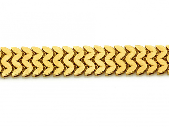 Szeroka złota bransoletka z ruchomych elementów