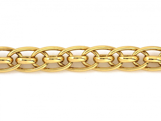 Gruba złota bransoleta damska z przeplatanych ogniw