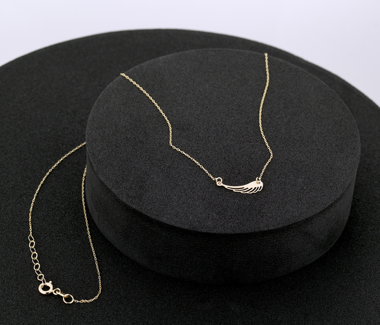 Złoty naszyjnik 585 - skrzydło anioła