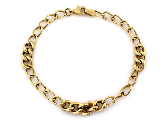 Bransoletka złota z łączonych łańcuszków