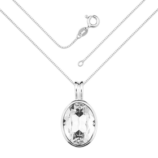 Naszyjnik srebrny 925 Swarovski - elipsa