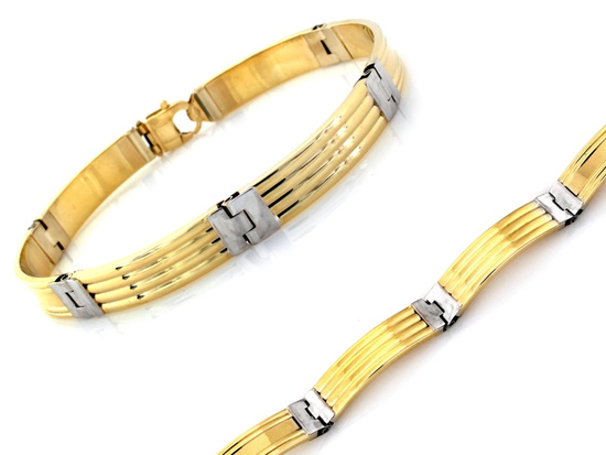 Bransoletka złota męska ze sztywnych elementów