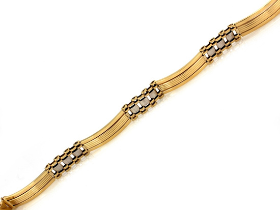 Złota bransoleta szeroka sztywne elementy unisex