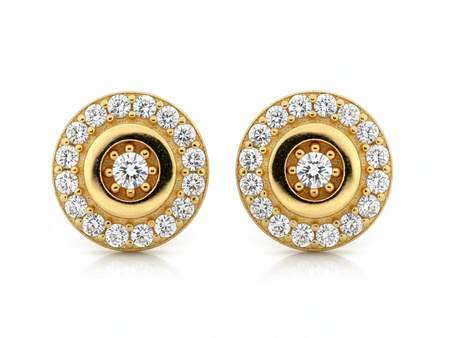 Małe kółeczka z cyrkoniami kolczyki sztyfty