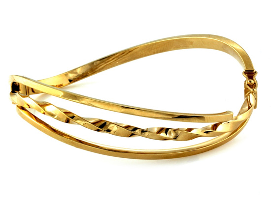 Bransoletka złota sztywna szeroka