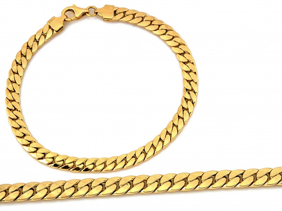 Złota bransoletka gruby splot łańcuszkowa