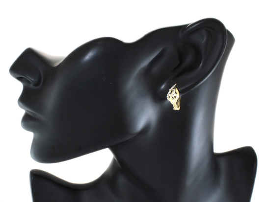 Kolczyki złote angielskie zdobione cyrkoniami